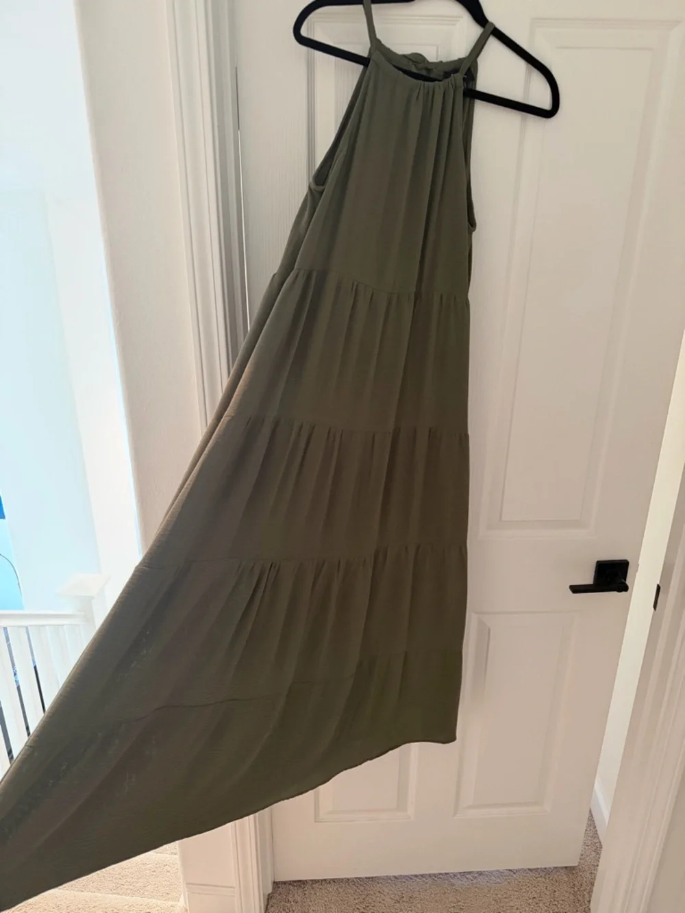 MSK Olive Green Tiered Maxi Dress - Picture 5 of 7